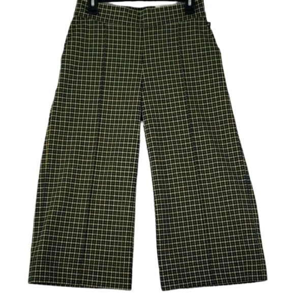 Charter Club~Woman Size S~Brown/Yellow Plated Culotte Wide Leg Country Pants NWT - Picture 1 of 12